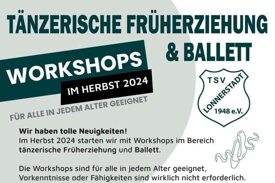 Workshops für tänzerische Früherziehung und Ballett beim TSV