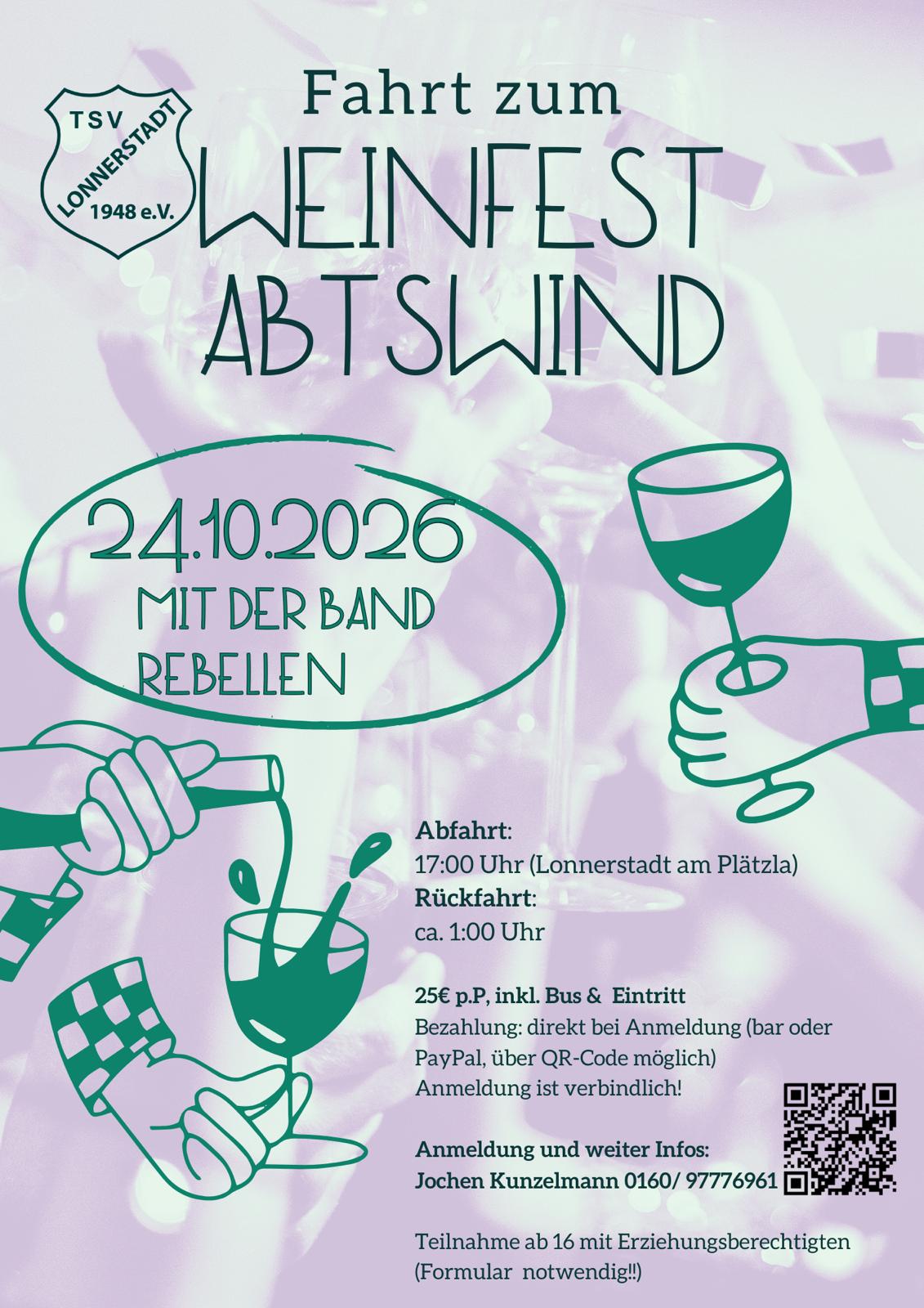 TSV Lonnerstadt, Fahrt zum Weinfest Abtswind 2026